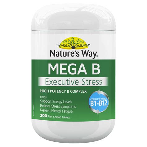 Nature’s Way Mega B Executive Stress 200 Film Coated Tablets.